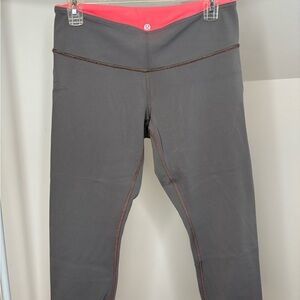 lululemon athletica Charcoal and Coral Leggings